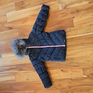 Columbia Girls Hooded Jacket - Black/Pink XS